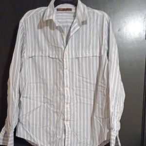 Classic Blue and White Striped Men's Shirt